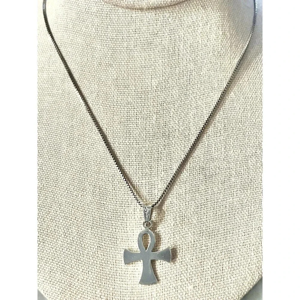 Rare Vintage Sterling Silver 925 Taxco Ankh Necklace HTF